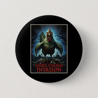 Zombie Chicken Invasion Undead Farm Horror 6 Cm Round Badge