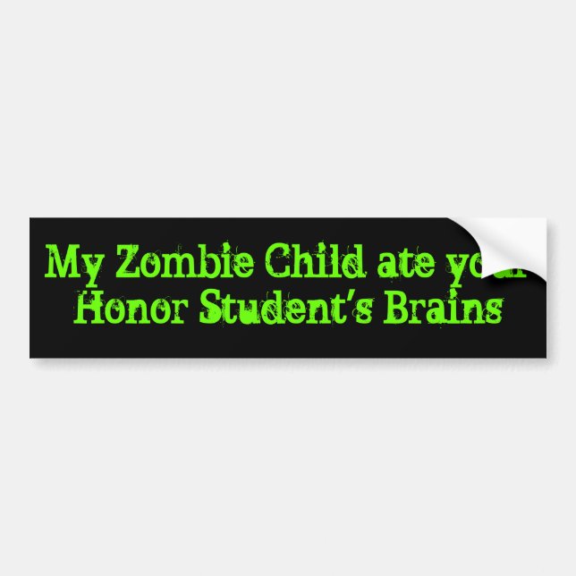 Zombie Child Bumper Sticker (Front)