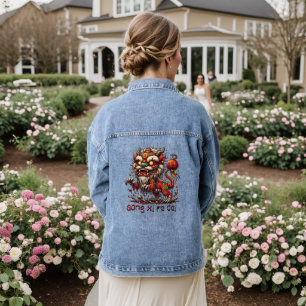 Zombie Chinese New Year Lion Denim Jacket