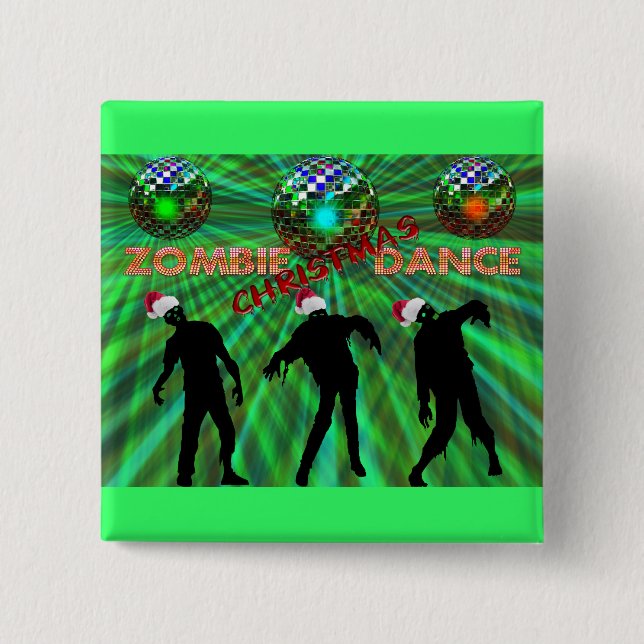 Zombie Christmas Disco Dance 15 Cm Square Badge (Front)