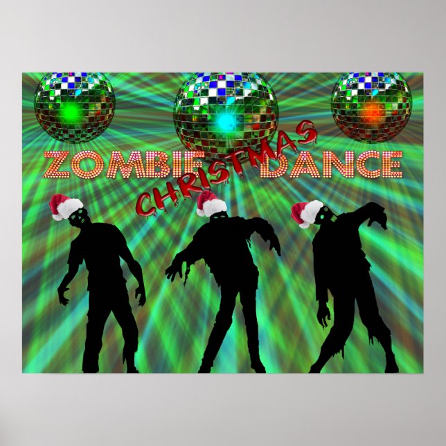 Zombie Christmas Disco Dance Poster (Front)