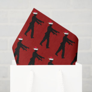 Zombie Christmas Funny Red Holiday Tissue Paper