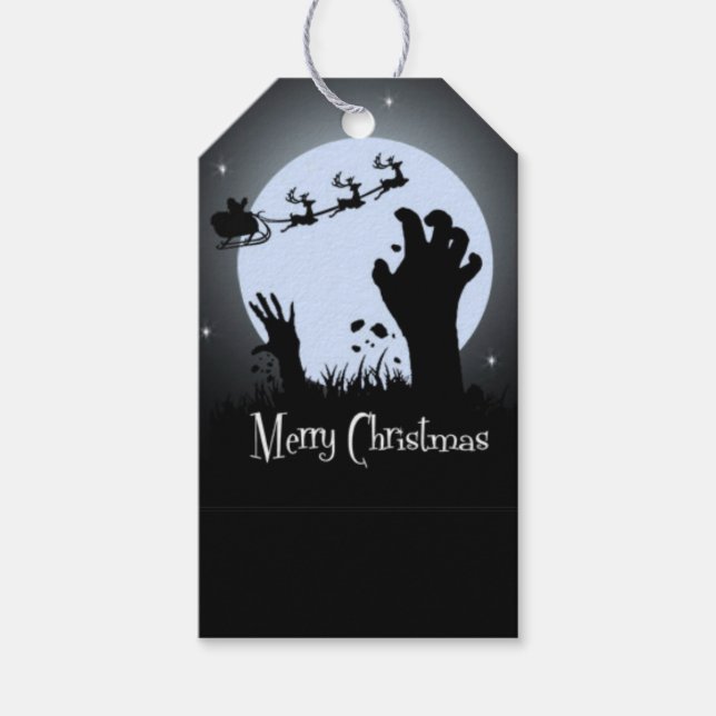 Zombie Christmas Night Gift Tags (Front)