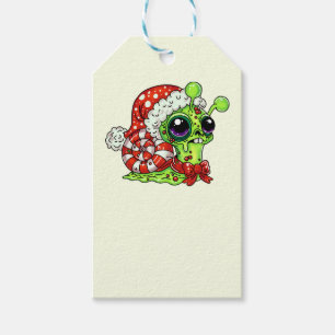 Zombie Christmas Snail Gift Tags