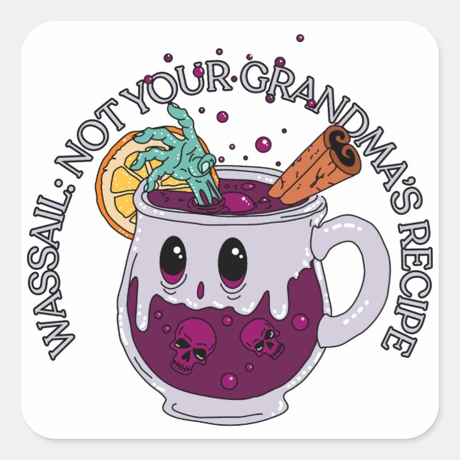 Zombie Christmas Wassail Square Sticker (Front)