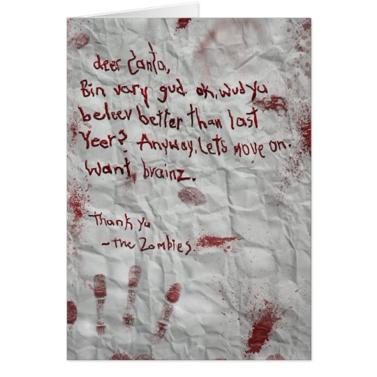 zombie christmas wish card