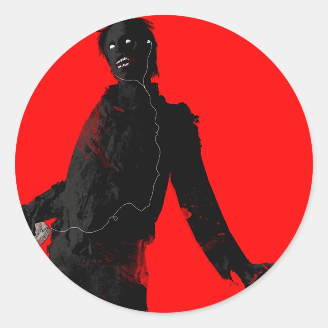 Zombie!!! Classic Round Sticker (Front)