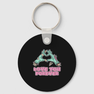 Zombie Classic - Skeleton Heart And Hands Key Ring