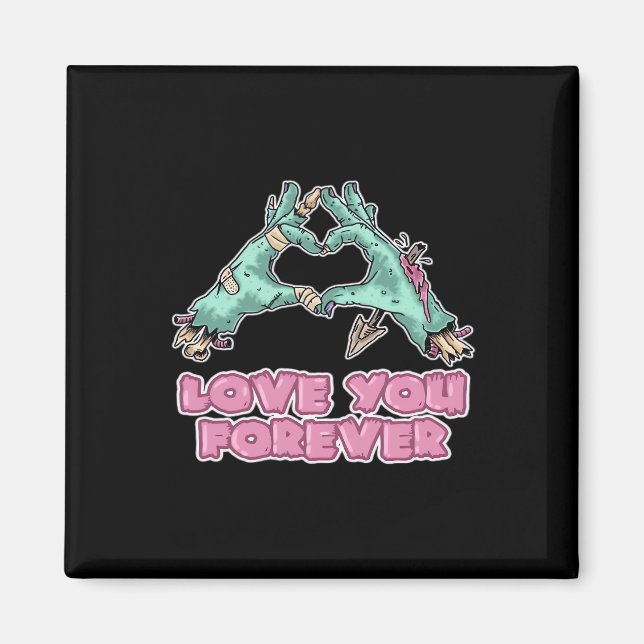 Zombie Classic - Skeleton Heart And Hands Magnet (Front)