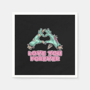 Zombie Classic - Skeleton Heart And Hands Napkin