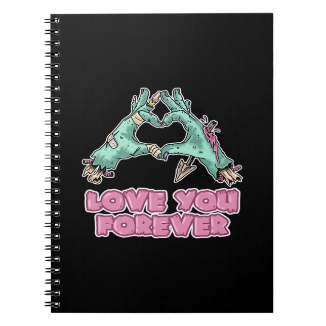 Zombie Classic - Skeleton Heart And Hands Notebook (Front)