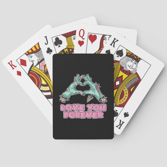 Zombie Classic - Skeleton Heart And Hands Playing Cards (Back)