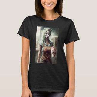 Zombie Coffee Barista   Zombies In Everyday Life S T-Shirt