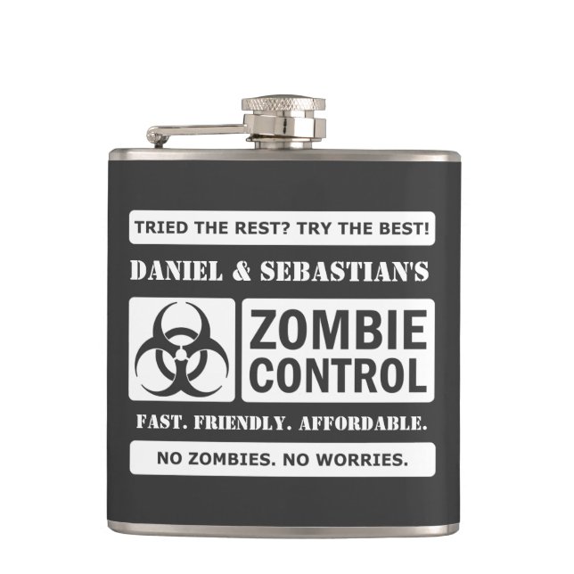 Zombie Control Hip Flask (Front)