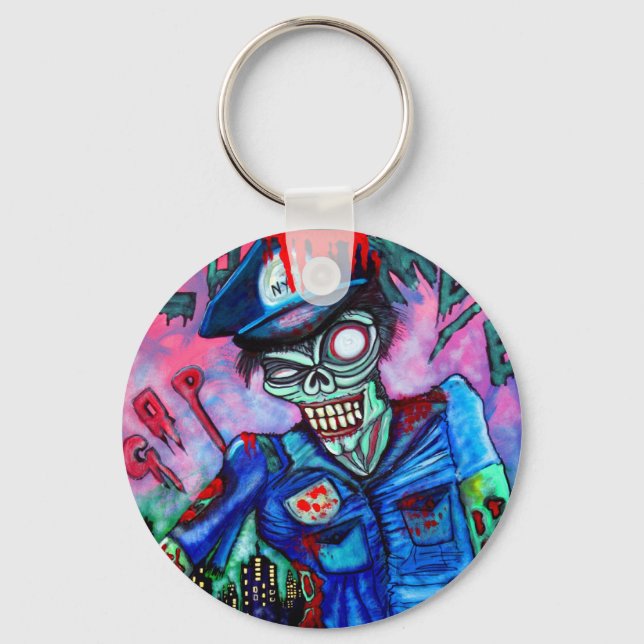 Zombie Cop Key Ring (Front)
