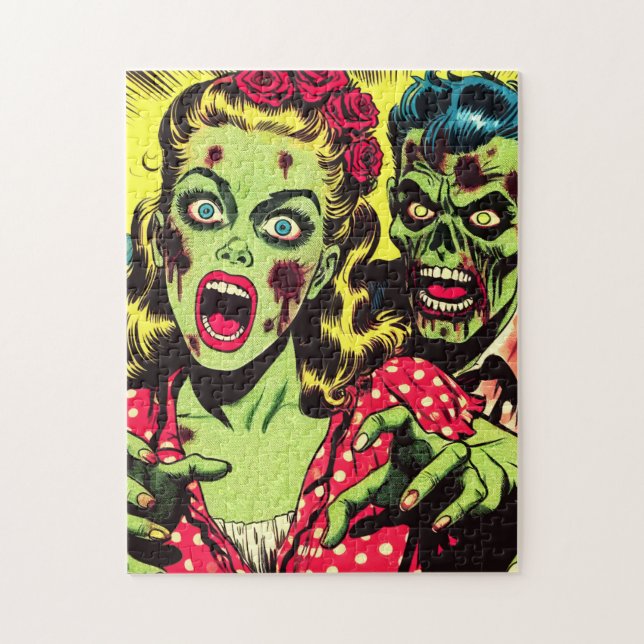 Zombie Couple Retro Comics Jigsaw Puzzle (Vertical)