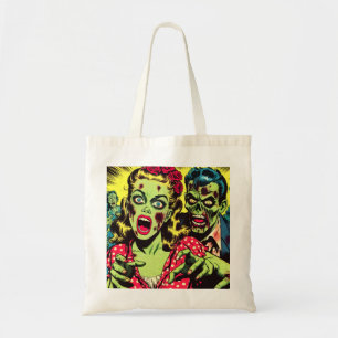 Zombie Couple Retro Comics Tote Bag