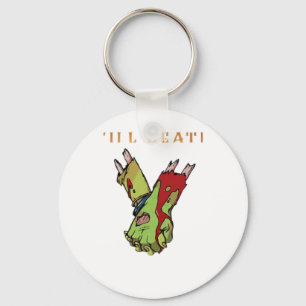 Zombie Couple Till Death Do Us Part Classic Key Ring
