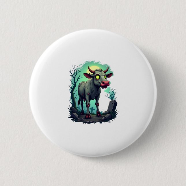 Zombie Cow Apocalypse 6 Cm Round Badge (Front)