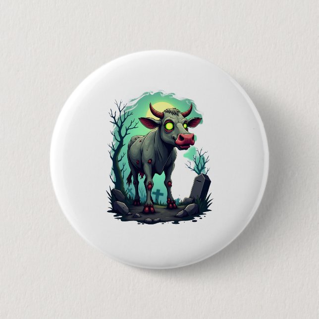 Zombie Cow Apocalypse 6 Cm Round Badge (Front)