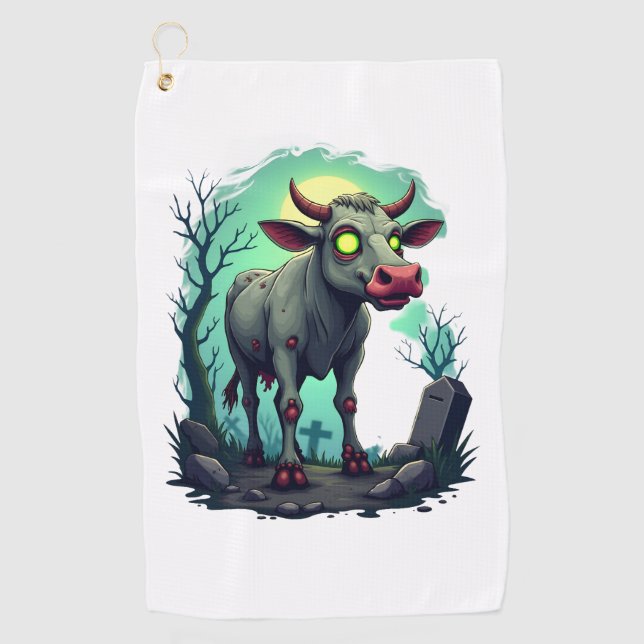 Zombie Cow Apocalypse Golf Towel (Front)