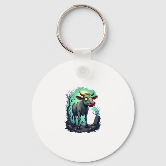 Zombie Cow Apocalypse Key Ring (Front)