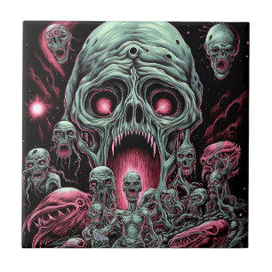 Zombie Creatures Sci-fi Horror Art Ceramic Tile
