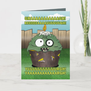 Zombie Cupcake Birthday #1 Card