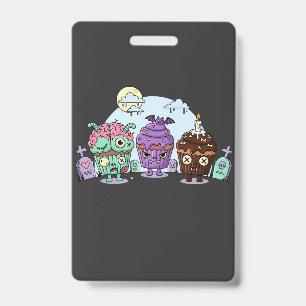 Zombie Cupcake Halloween ID Badge
