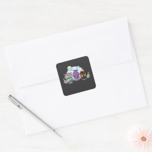 Zombie Cupcake Halloween Square Sticker