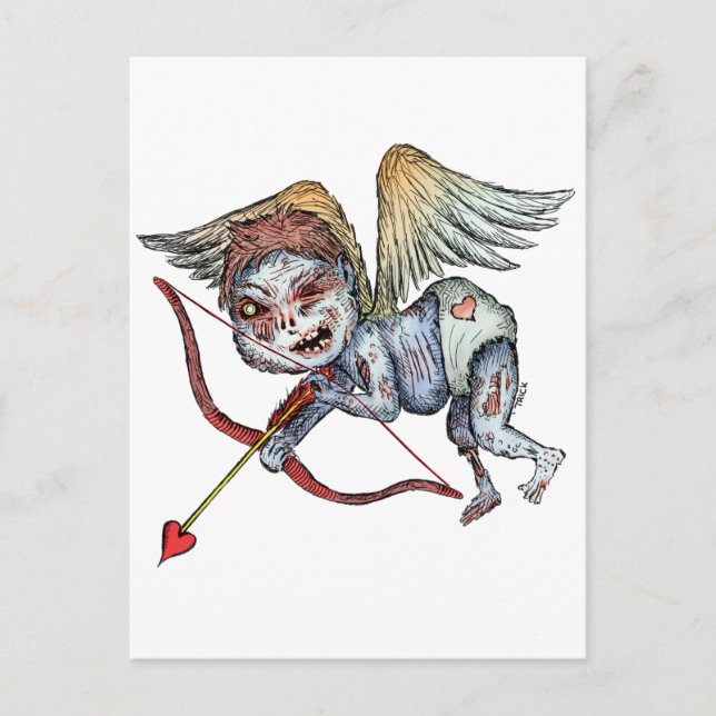 Zombie Cupid Postcard (Front)