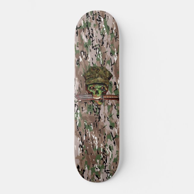 Zombie Dagger Marine Camouflage  Skateboard (Front)