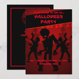 Zombie Dance Party Halloween Invitation