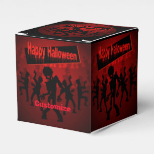 Zombie Dance Party Happy Halloween Cube Favour Box