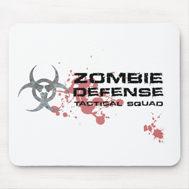 Zombie Defence Tactical Squad mousepad white (Front)
