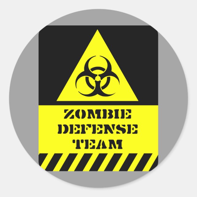 Zombie Defence Team Classic Round Sticker (Front)