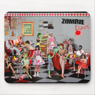 Zombie Diner Car Carpet Mouse Pad
