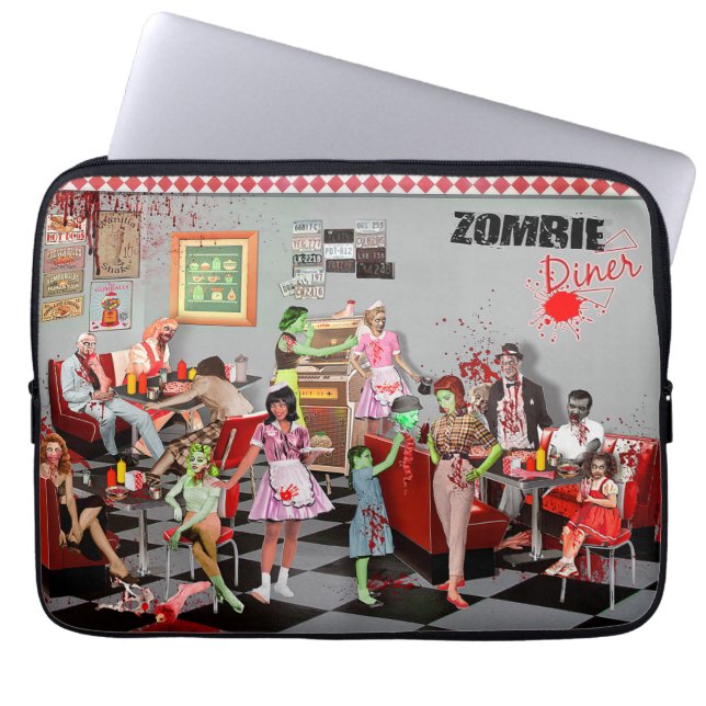 Zombie Diner Laptop Sleeve (Front)