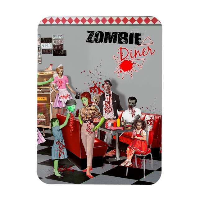  Zombie Diner Magnet (Vertical)