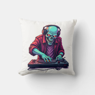 Zombie DJ � Music Festival Halloween Tee Cushion