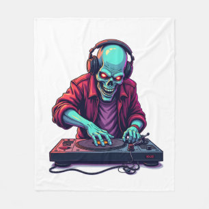 Zombie DJ � Music Festival Halloween Tee Fleece Blanket