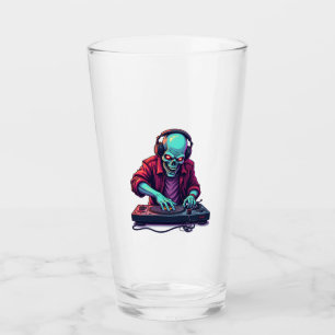 Zombie DJ � Music Festival Halloween Tee Glass