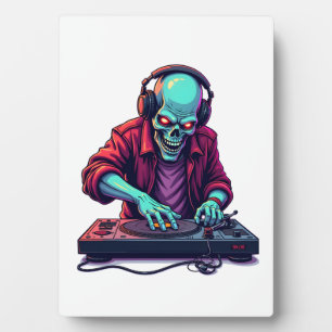 Zombie DJ � Music Festival Halloween Tee Plaque