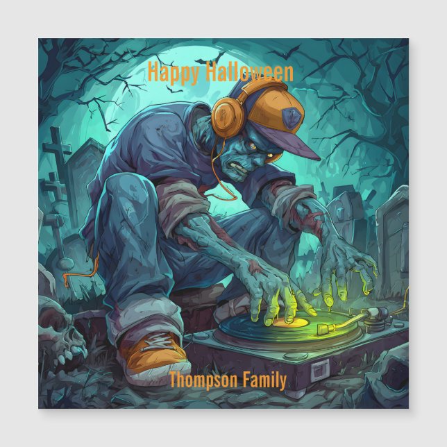 Zombie DJ Rave Halloween Party Vibes (Front)