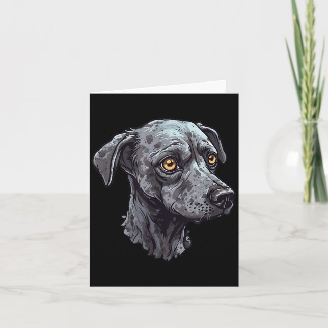 Zombie Dog Design Funny Halloween 3 Card (Front)