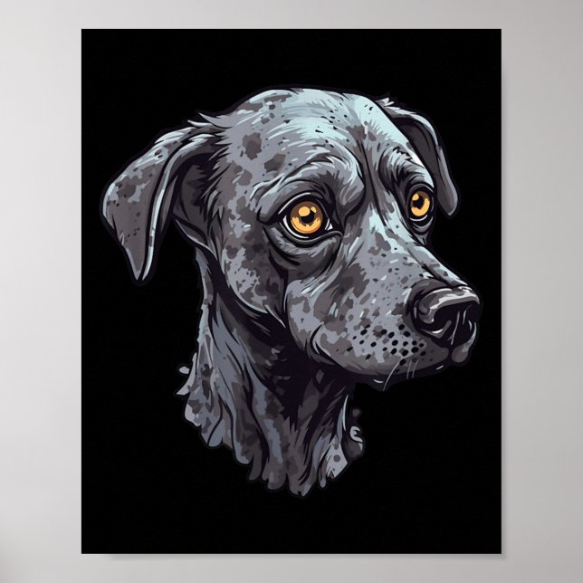 Zombie Dog Design Funny Halloween 3 Poster (Front)