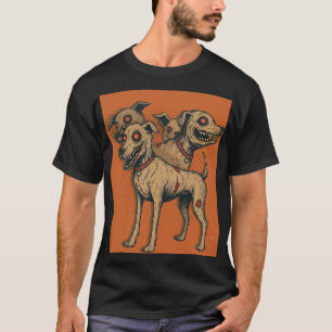 Zombie Dog Hydra Multi-Headed Undead Pup Horror  T-Shirt