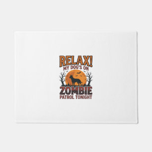 Zombie Dog Patrol Vintage Halloween Shirt Design_1 Doormat