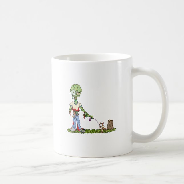 Zombie Dog Walker Coffee Mug (Right)