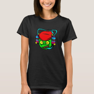 Zombie Drinking Brains Lazy Halloween Costume Mon T-Shirt